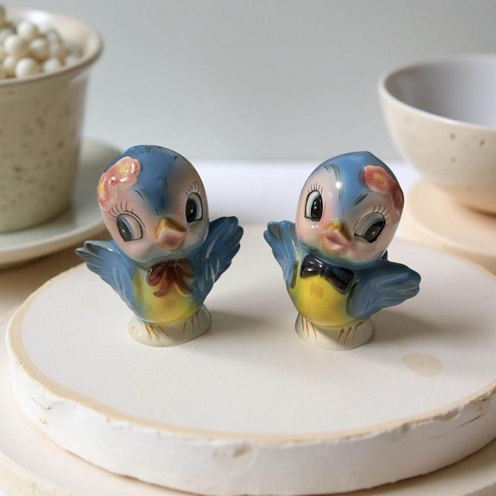 Lefton Bluebird Salt & Pepper – Mid-Century - Made in Japan